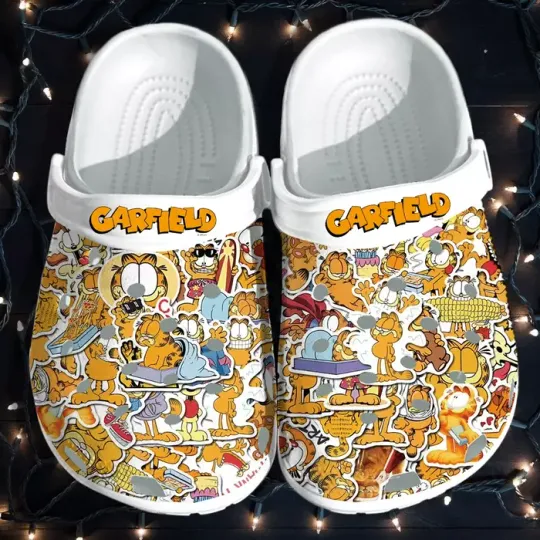 Classic And 3d Printed Garfield White Clogs
