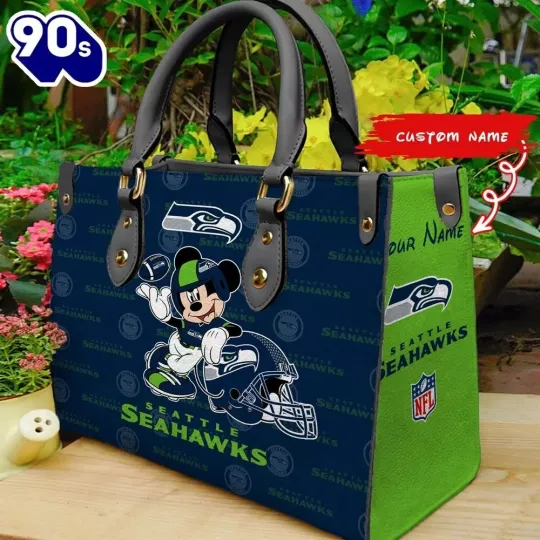 Discover Personalized Seattle Football Team Seahawkss Leather Handbag Lovers Gift