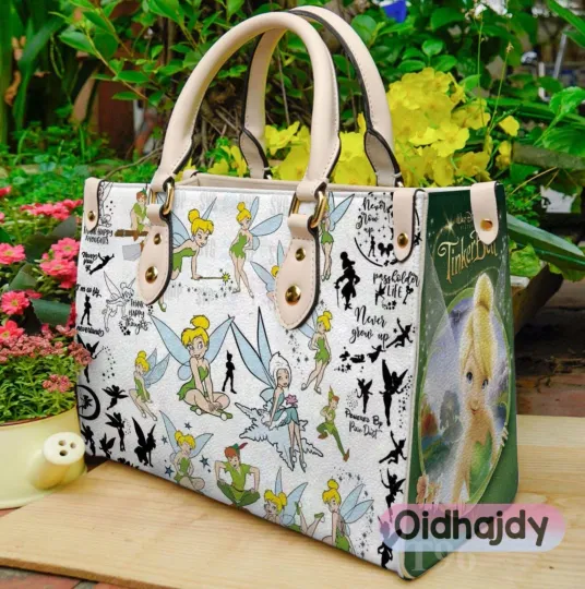Tinker Bell Leather Handbag, Tinker Bell Fairy Lovers Bag Gift