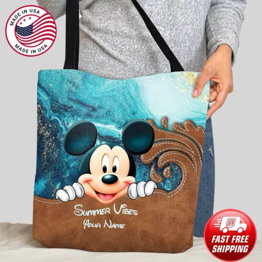Personalized Mickey Mouse Tote Bag, Mickey Handbag, Mickey Lovers Gift Bag