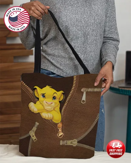 Simba Tote Bag, Funny Simba Handbag, Disney Simba The Lion King Lovers Gift Bag