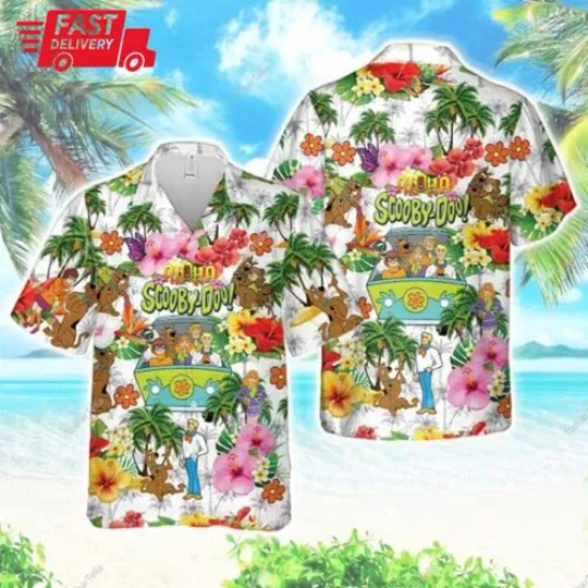 Scooby Doo Tropical Flower 3D HAWAII SHIRT