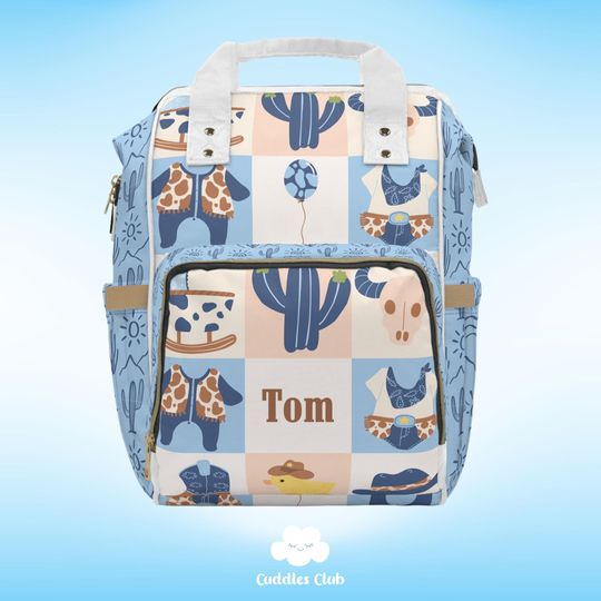 Personalized  Baby Cowboy Diaper Backpack