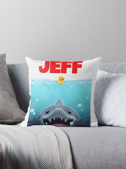 Jeff The Landshark movie design Pillow