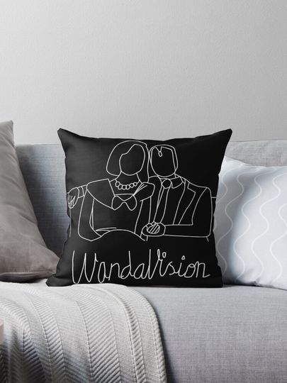 Wandavision - black and white Pillow