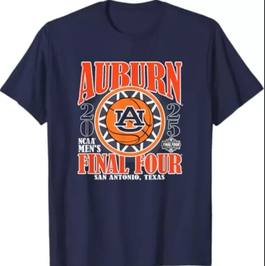 Auburn Tigers Final Four 2025 Men's Basketball Burst T-Shirt