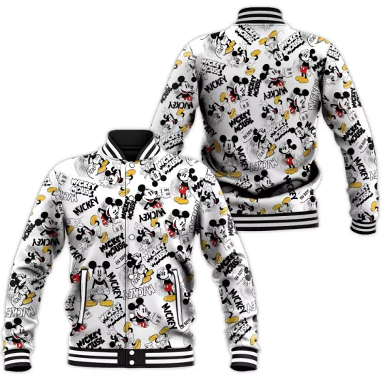 Mickey Mouse Comics Disney Cartoon Pattern 517 Gift Lover Baseball Jacket