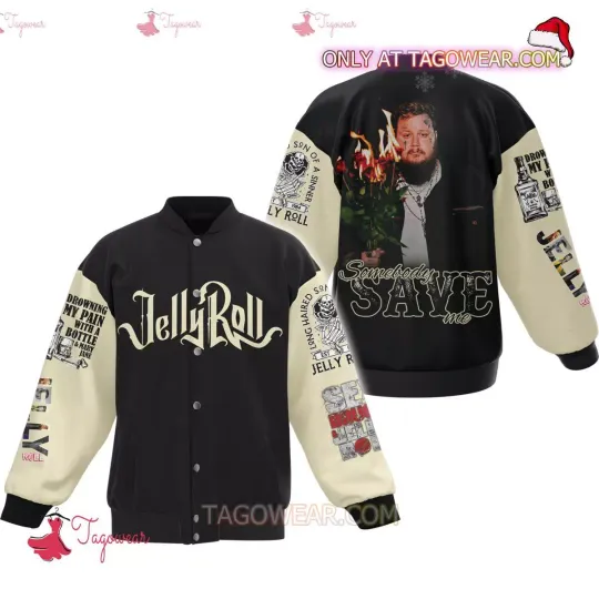 Jelly Roll Somebody Save Me Baseball Jacket