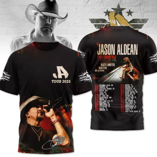 Jason Aldean Full Throttle Tour 2025 3D T-shirt