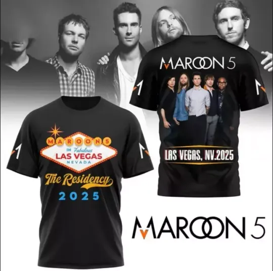 Maroon 5 The Residency 2025 Tour 3D T-Shirt