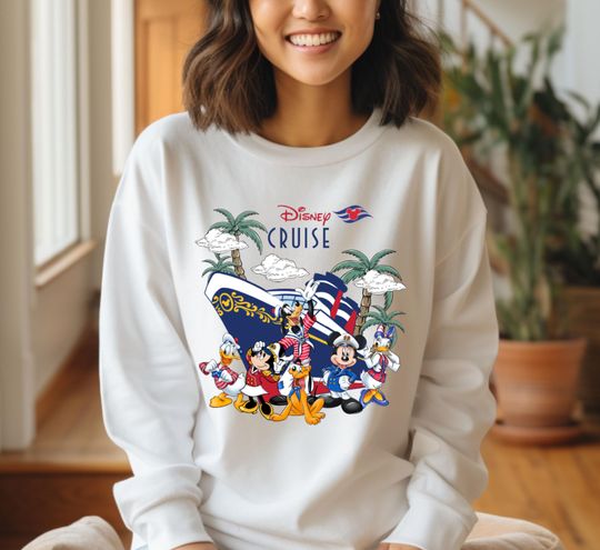 Comfort Colors Mickey & Friends Cruise Sweatshirt, Disney Cruise Sweatshirt, Disney Vacation, Disney Pirate Sweatshirt