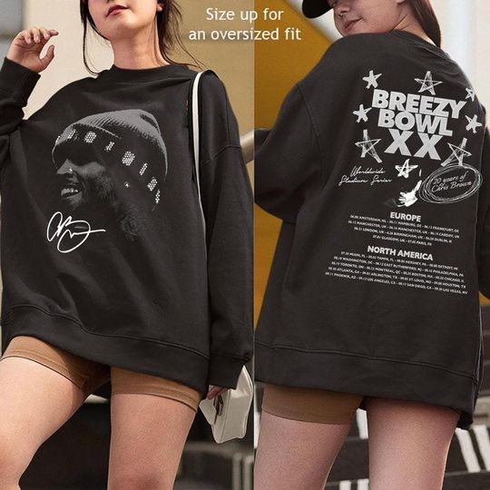 Breezy Bowl XX Tour Sweatshirt, Rap Concert Tee, Chris Br0wn 2025 Tour Merch, Brown Fan Shirt