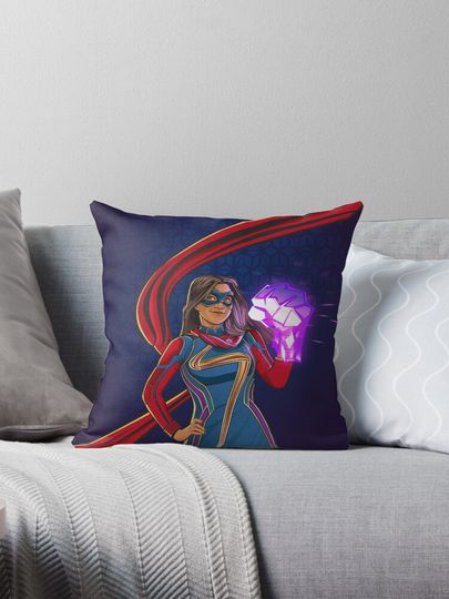 Ms Marvel illustration Pillow