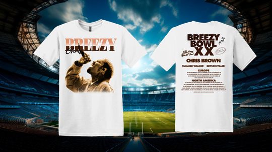 2025 Breezy Bowl Merch, Chris Brown Tour Breezy Bowl XX T-Shirt, Chris Brown Concert 2025, Chris Brown Graphic Shirt, Chris Brown Fan Gift