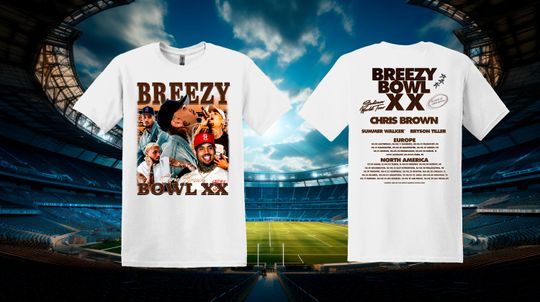 Breezy Bowl Merch, 2025 Chris Brown Tour Breezy Bowl XX T-Shirt, Chris Brown Concert 2025, Chris Brown Graphic Shirt, Chris Brown Fan Gift