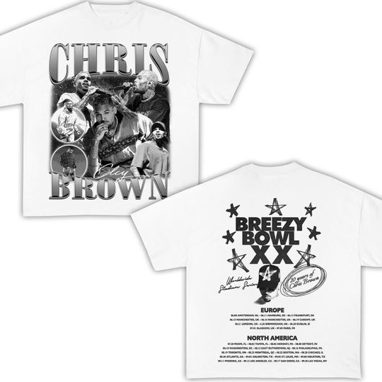 2025 Chris Brown Breezy Bowl XX Tour T-Shirt, Chris Brown Concert Shirt, Chris Brown Fan Gift, Chris Brown Merch