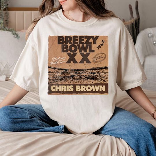 Discover Breezy Bowl XX Concert Shirt, Chris Brown Shirt, Chris Brown Merch Shirt, Breezy Concert Souvenir Tee, Cb 2025 Tour Shirt