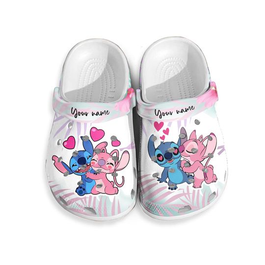 Custom Name Stitch And Angel Shoes, Stitch Shoes For Men Women Kid, Stitch Shoes, Stitch Sandals