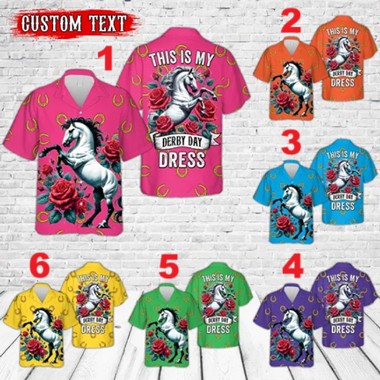 2025 Kentucky Derby Hawaiian Shirt, Funny This Is My Derby Day Dress Button Up Shirt, Horse Racing Lover, Kentucky Derby Gift
