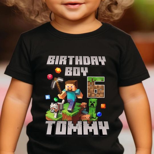 Minecraft Birthday Shirt, Minercraft Birthday, Creeper Birthday, Video Game Birthday, Birthday Kid Shirt