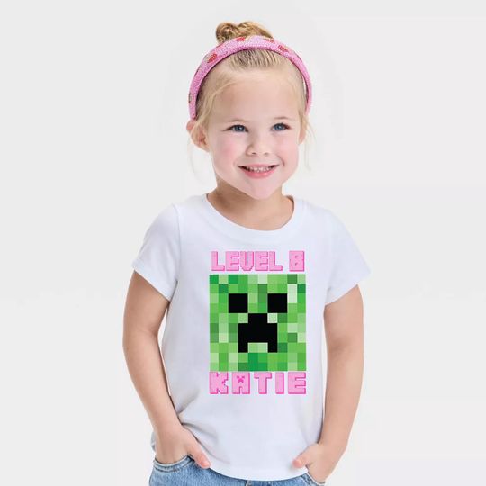 Personalized Minecraft Birthday shirt - Girls