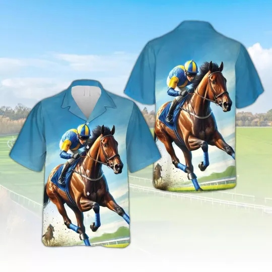 Discover Kentucky Derby Hawaiian Shirt, Jockey Horse Racing Button Up Shirt, Derby Party