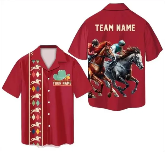 Personalized Kentucky Derby Churchill Downs Hawaiian Shirt, Horse Racing Lover