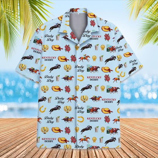 Kentucky Derby Hawaiian Shirt For Men Women Youth, Horse Racing Hawaiian Shirt Short Sleeve Button Down, Funny Horse Gifts For Men