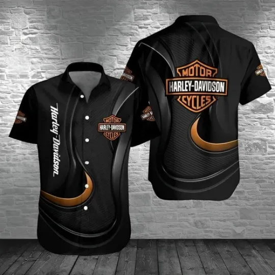 Haarleyy Davidson Black Hawaiian Shirt