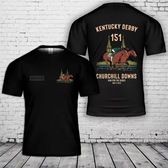Custom Name Kentucky Derby 2025 Horse Racing T-Shirt