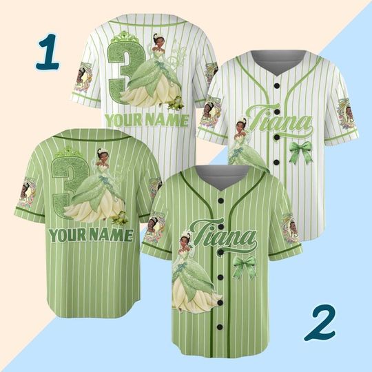 Custom Disney Princess Tiana Princess and the Frog Simple, Custom Kid Youth Adult Disney Baseball Jersey Disney Characters Disney Girl Trip