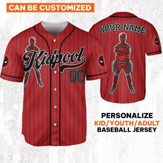 Custom Disney Deadpool Corps Kidpool 3D Baseball Jersey Shirt