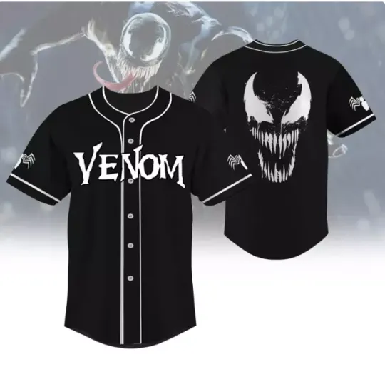 Halloween Venom 3D Baseball Jersey Shirt
