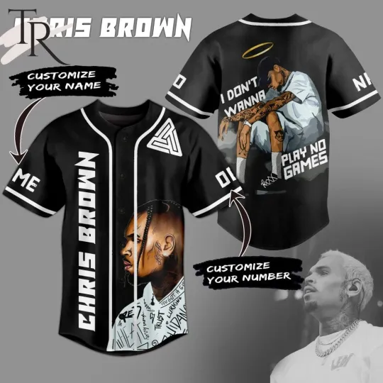 Chris Brown Breezy Bowl XX Tour 2025 Jersey, Chris Brown 2025 Concert Baseball Jersey