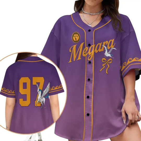 Disney Hercules Vintage Megara 1997 Baseball Jersey, Disney Megara Jersey