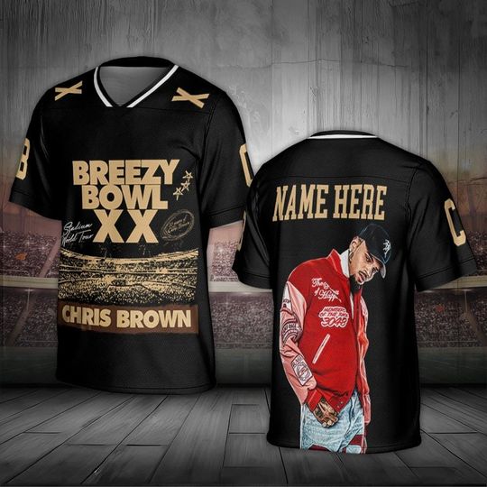 Chris Breezy Tour 2025 Football Jersey, Bowl XX concert 2025 Summer Tour Holiday
