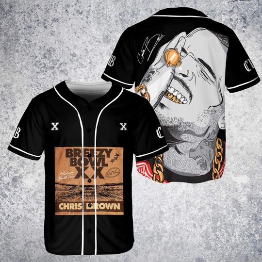 Breezy Tour 2025 Baseball Jersey, Chris Brown Jersey For Fans