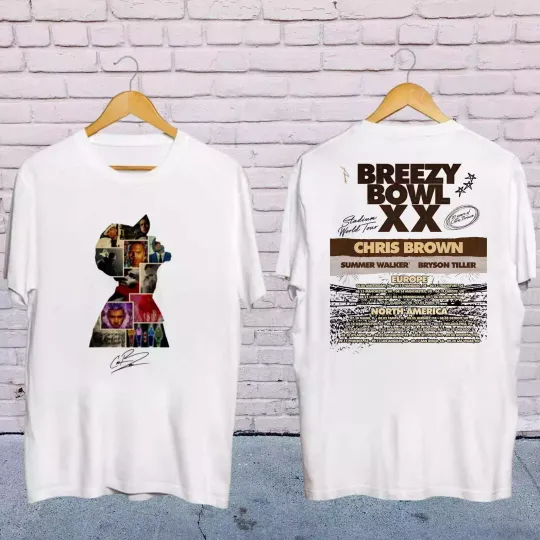 Chris Brown Breezy Bowl 2025 Shirt, Double-Sided Graphic Tour Tee Gift