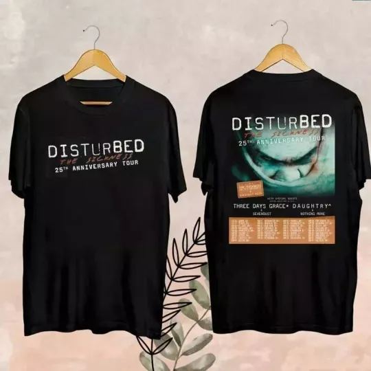 Disturbed The Sickness 25th Anniversary Tour Date 2025 T-Shirt