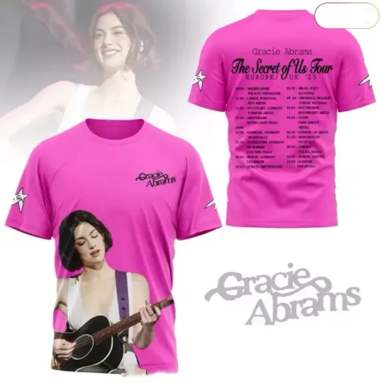 Gracie Abrams The Secret Of Us Tour UK 2025 AOP 3D T-shirt
