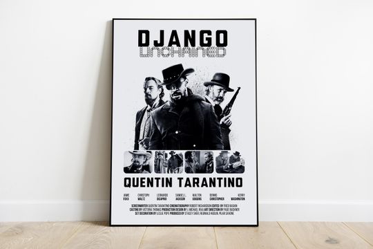 Django Unchained Poster, Quentin Tarantino Movie, Retro Movie Poster, Vintage Inspired Poster