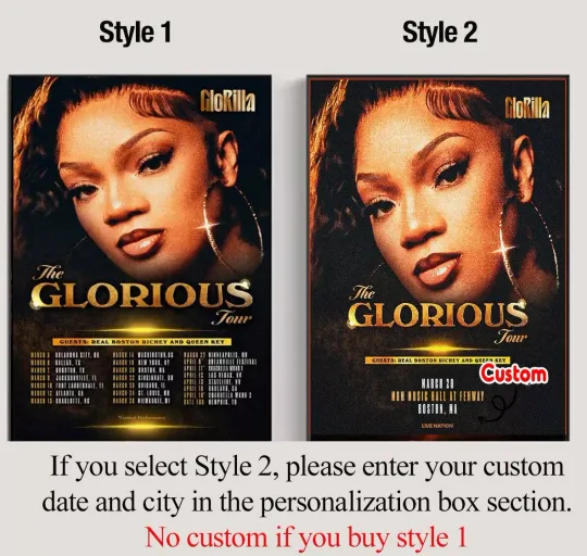 GloRilla The Glorious Tour 2025 Poster, Custom date & city poster