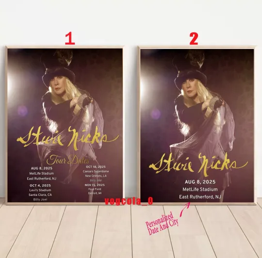 Custom Stevie Nicks 2025 Tour US Poster