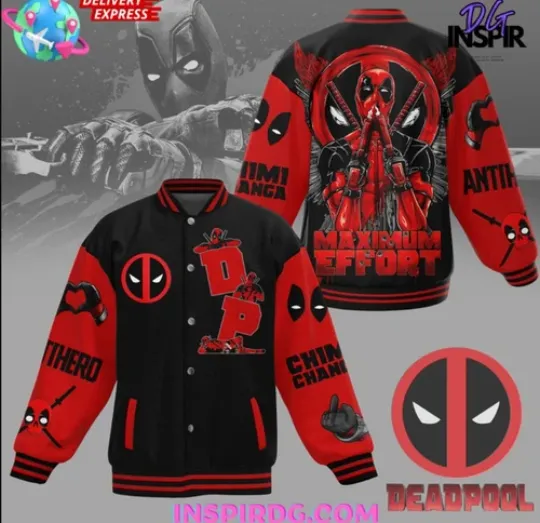 Deadpool Maximum Effort 2024 Baseball Jacket