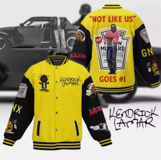 Kendrick Lamar Baseball Jacket, Mustard Meme Jacket Men, GNX Album Racing Jacket