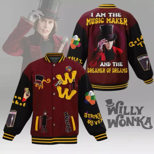 Willy Wonka New Baseball Jacket For Fan