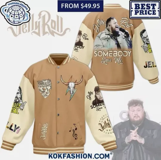 Somebody Save Me Jelly Roll Baseball Jacket