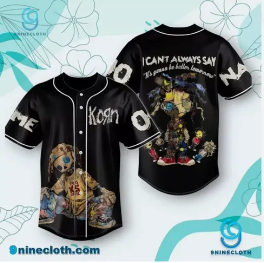 Custom Name And Number Korn Band Music baseball jersey