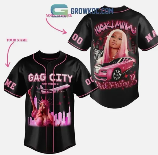 Nicki Minaj Pink Friday 2 Tour In Gaga City baseball jersey