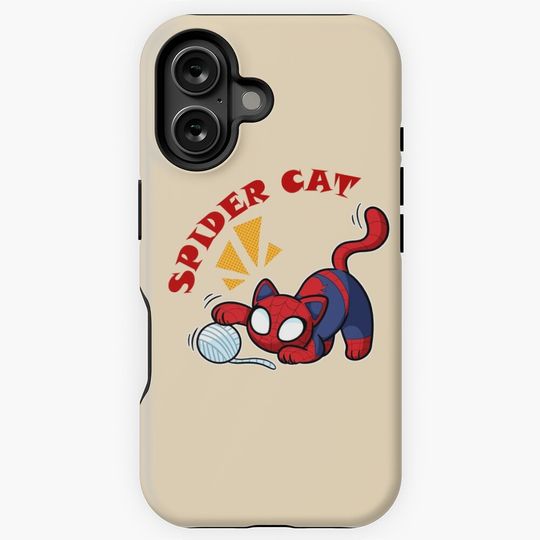 spider cat playing with wool iPhone Case